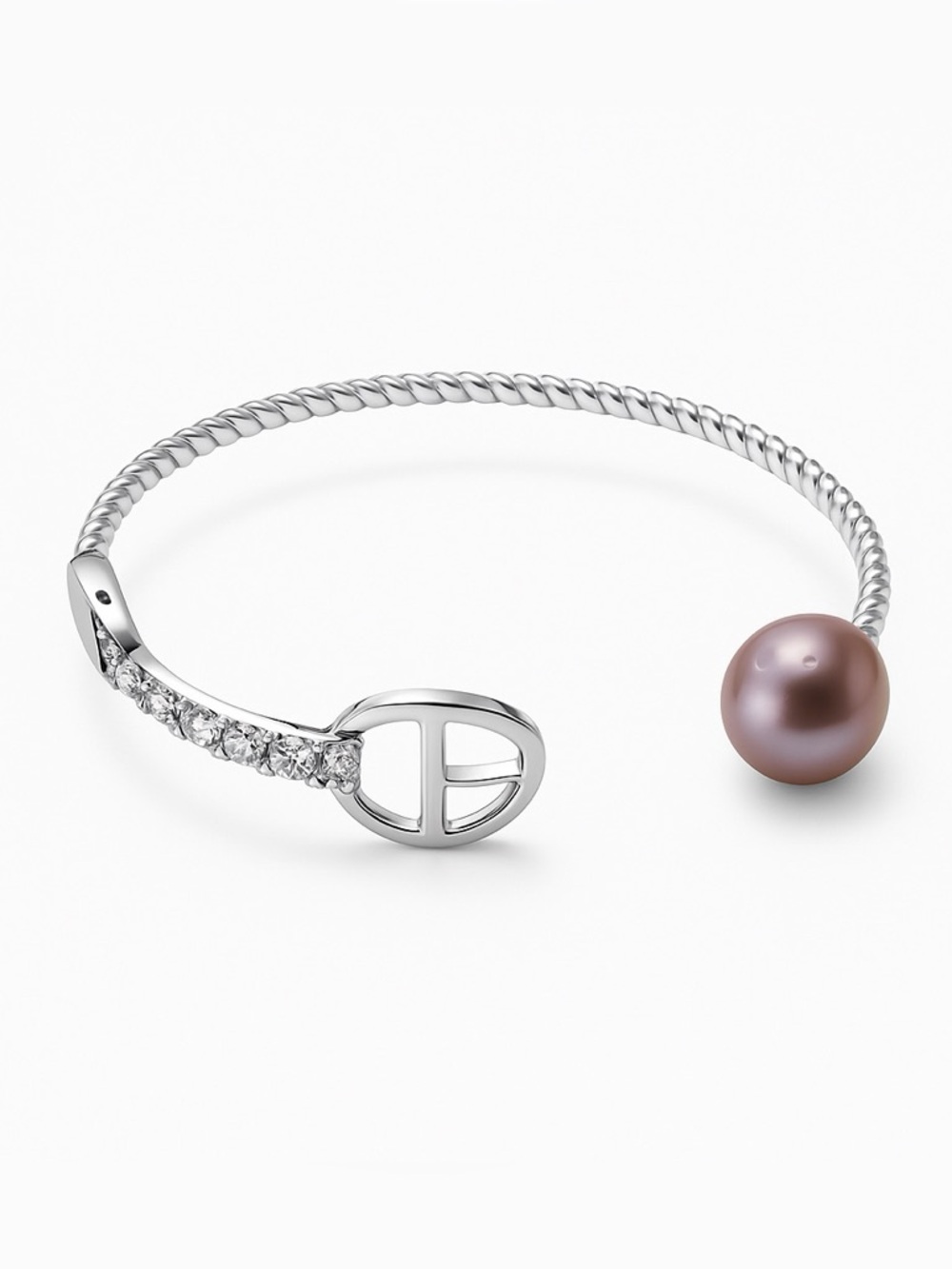 Pavé Mariner Link Edison Pearl Cuff - Picture 1 of 2